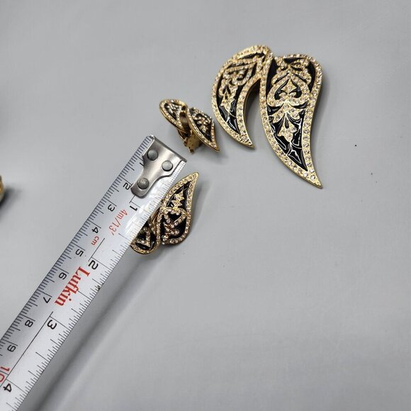 Butler Jewelry Crystal Leaf Brooch Earrings + Elephant Pin Vtg Costume Set - Picture 13 of 13